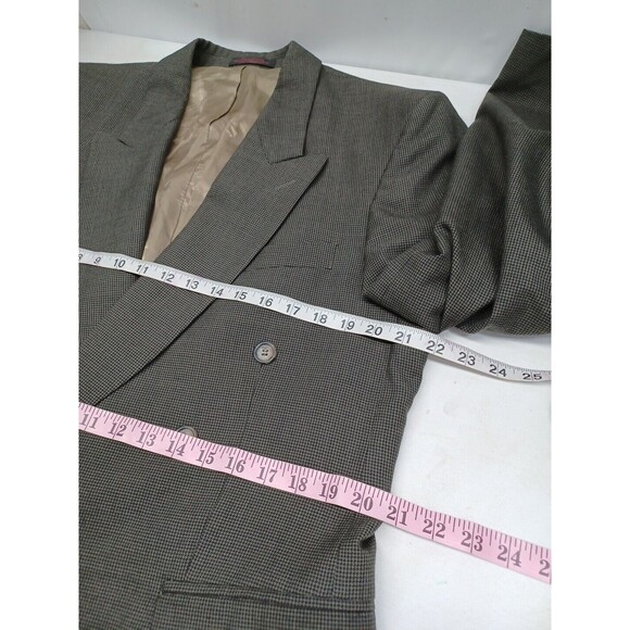 English Manor double breasted 40R Blazer Dark Gray/Green - Picture 5 of 9